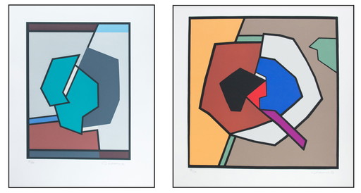 2 sérigraphies de Godfried Lamers "Composition