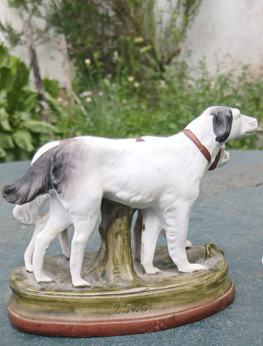 Figurine Setter Chiens En Porcelaine Céramique, 1916 Setter – N° 2583 – beeldhouwkunst, Ceramic