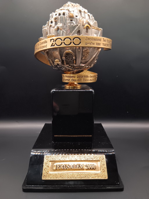 Frank Meisler Skulptur in Silber und vergoldet