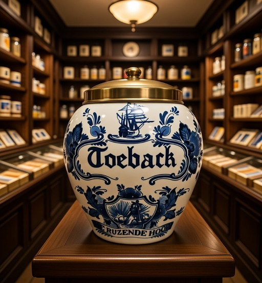 (W008) Vaso per tabacco Delft Blue Royal Goedewaagen – Van Nelle “Rising Hope”