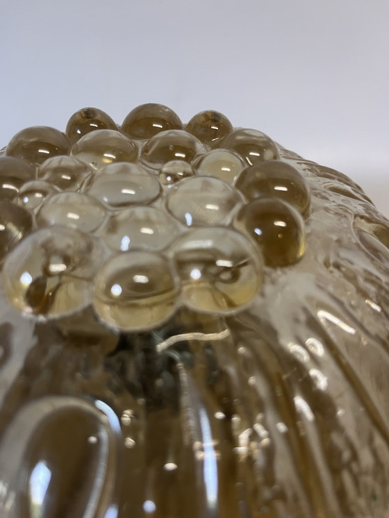 Image 1 of Fischer-Leuchten plafondlamp Mid Century amber goud jaren 70