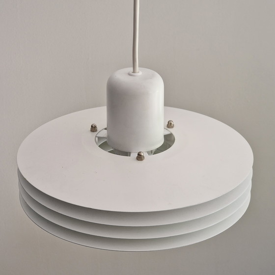 Image 1 of Set Of 2 Danish Pendant Lamps - Horn Belysning - Type 763 - 1980s - White Metal