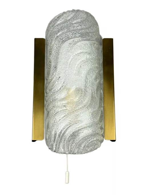 Lampe murale des années 60 70 Fischer Leuchten Germany Wall Sconce Ice Glass Design
