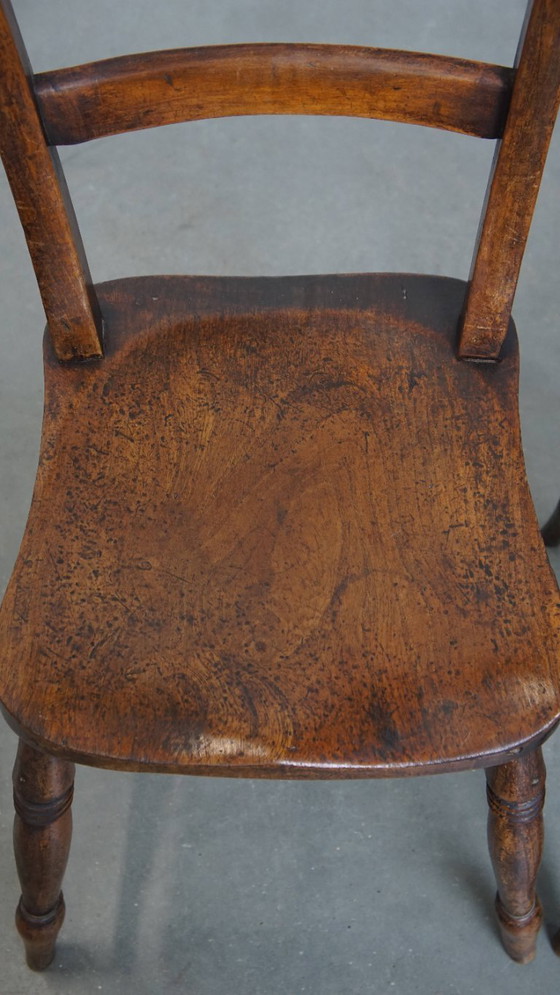 Image 1 of 8 x Antique English Oxford dining/kitchen chair