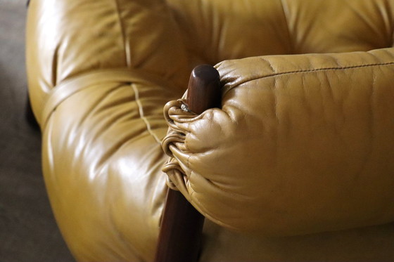 Image 1 of Percival Lafer MP-81 lounge chairs in yellow leather, Brazil 1970s