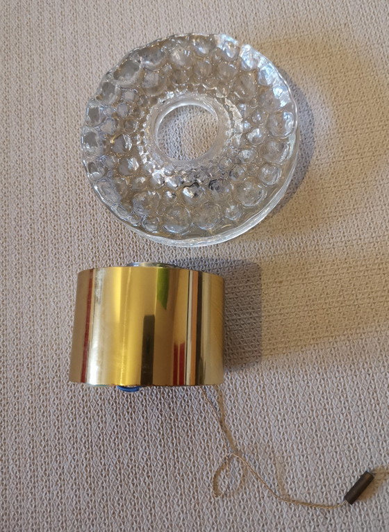 2 Massive Vintage Mid Century 70s 60s Ice Glass Icecube Cube Wall lights – Metal (photo 13 of 13)