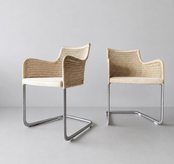Image 1 of 2 Vintage Tecta D43 stoelen – William Dunkel - Beige Suede
