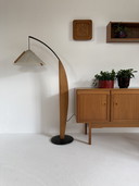 Lampe vintage en aulne en forme de canne à pêche, Domus ‘80