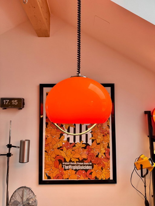 Meblo Guzzini "Jolly" Plafonnier suspendu Vintage Orange Suspension