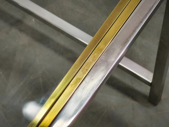 1970s Italian Chrome, Brass and Glass Nesting Tables, Set of Three – Side tables (photo 14 of 20)