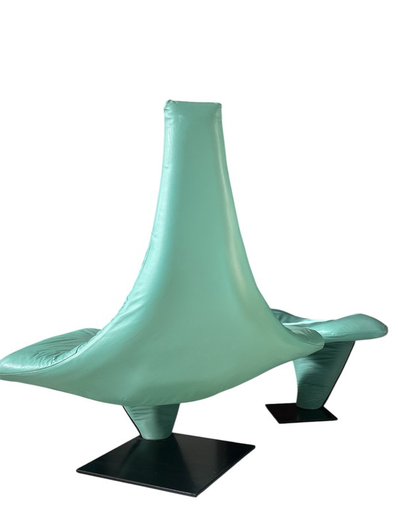 Image 1 of Postmodern Harvink “Turner” recliner armchair, Jack Crebolder, with footstool