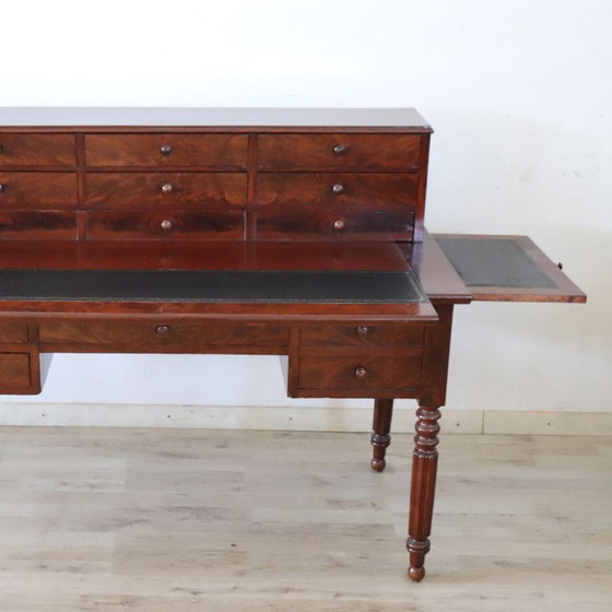 Antiek bureau van mahonie, Italië 19e eeuw – Wood (photo 6 of 17)