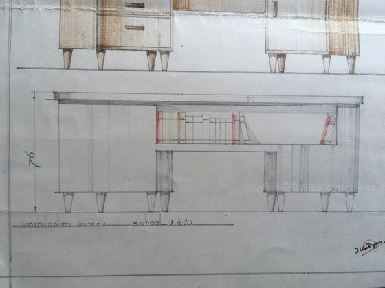 Image 1 of 1930s Pearwood Desk