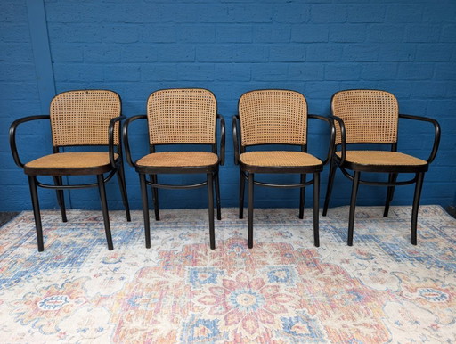 4 chaises Prague 811 vintage, Josef Hoffmann, années 1960