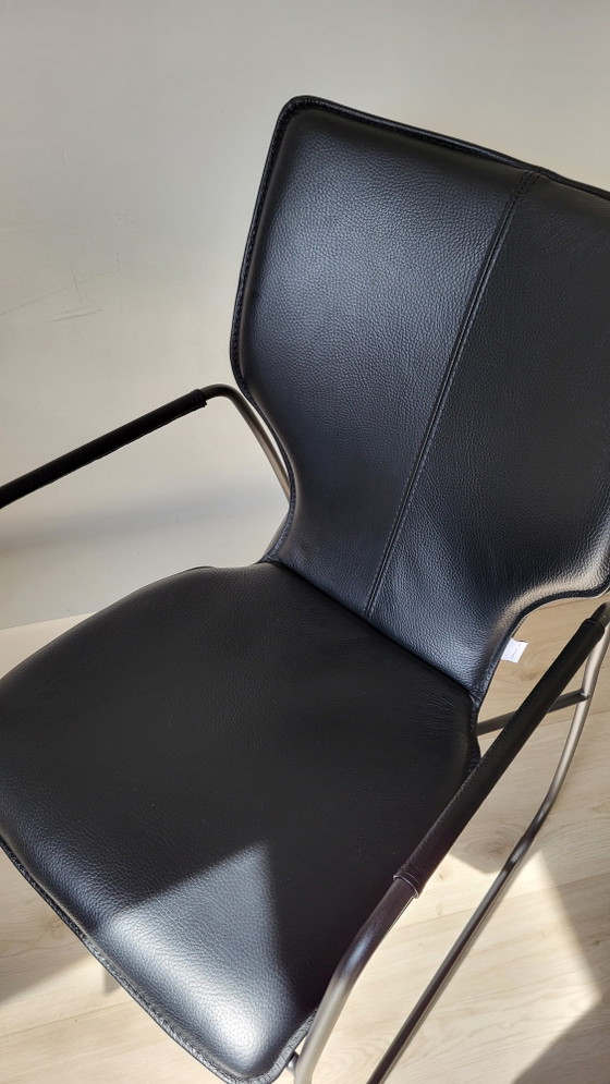 Image 1 of Set of 4 Bert Plantagie dining chairs black leather
