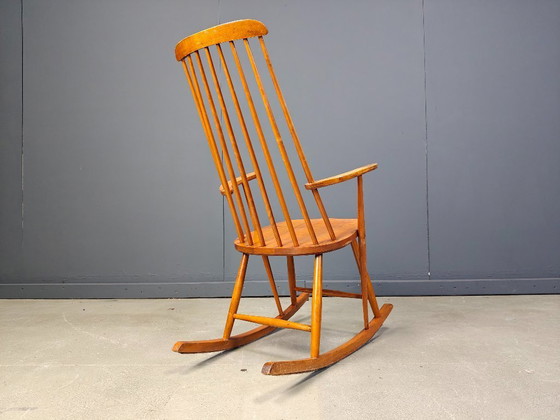 Image 1 of Sedia a dondolo scandinava di metà secolo, anni '60