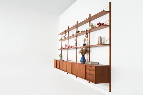 Teak modulair rekkensysteem van Kjell Riise, Brødrene Jåtog Møbelfabrikk, Noorwegen, jaren 60 – Wandrek, Wood (photo 5 of 24)