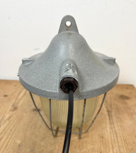 Image 1 of Lámpara de búnker industrial gris de Polam Gdansk, década de 1970