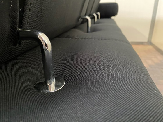 Image 1 of Moderne zwarte stoffen hoekbank