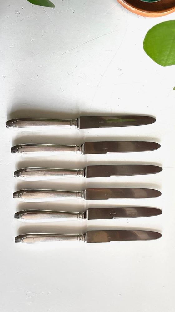 Image 1 of 6 Art Deco Dessert Knives