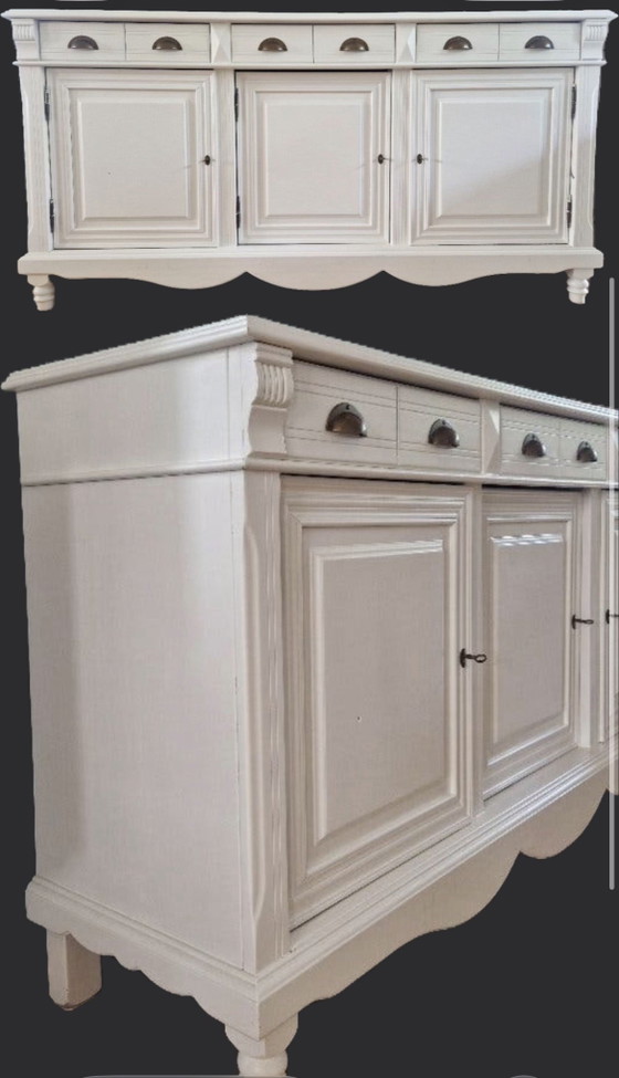 White Country Style Sideboard – Metal, Wood (photo 8 of 10)