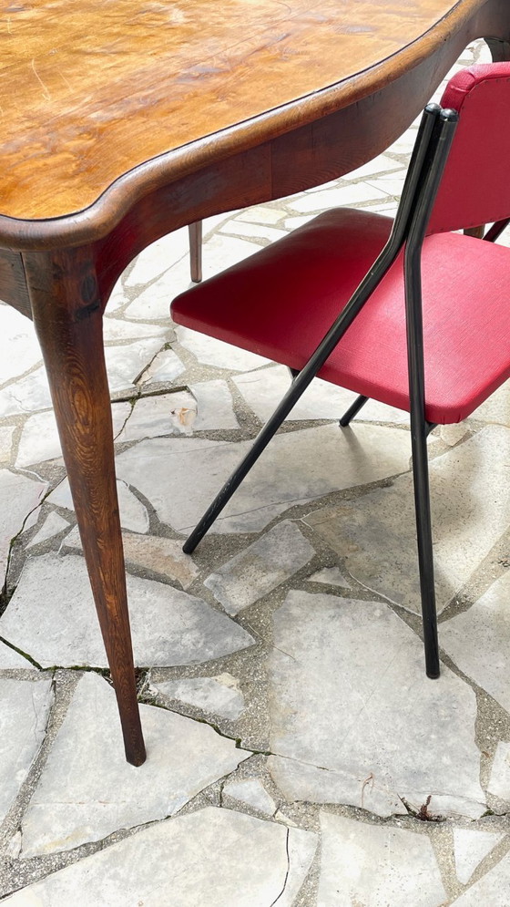 Image 1 of TABLE Ancienne BOIS Massif Pieds Courbés