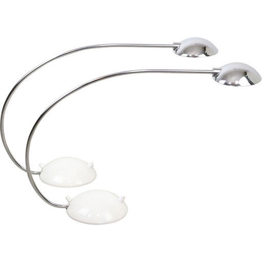 Vintage verchroomde boog tafellamp voor Meblo, 1980