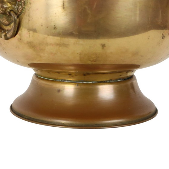 Oude Jardinière Bloempot Messing Leeuwenkopjes Begin 20ste – Plantenbak, Brass (photo 9 of 15)