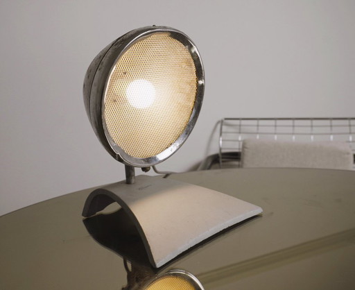 Lampada industriale vintage di Vogel, lampada da lavoro cromata regolabile olandese, illuminazione da studio AV