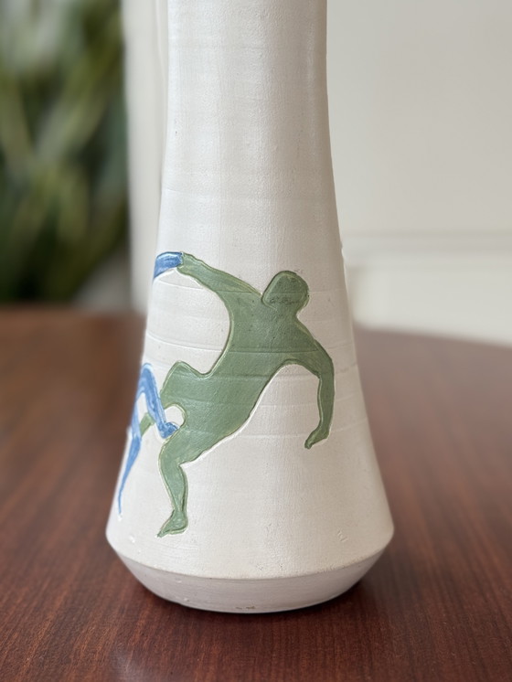 Image 1 of Corry Ammerlaan vase with dancing figures – handmade ceramics