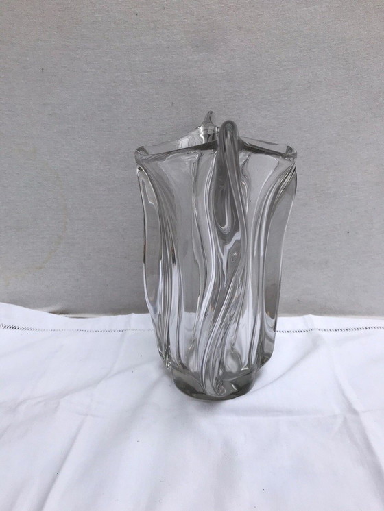 Image 1 of Vaso Ancien Forme Coupe Cristal Trasparente Design Vintage #D389