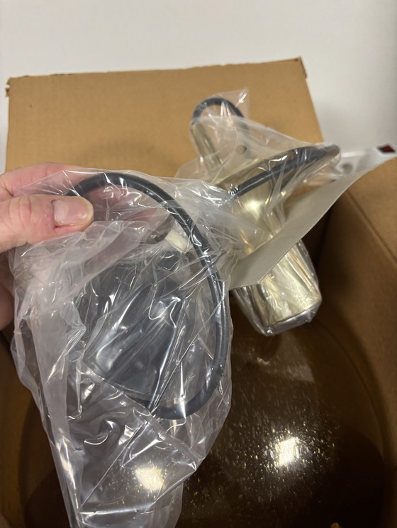 Image 1 of UNIEK: Vintage Peill & Putzler 'Blasenglas' Hanglamp – New Old Stock (NOS)