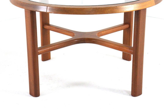Image 1 of G-Plan round coffee table teak with glass vintage