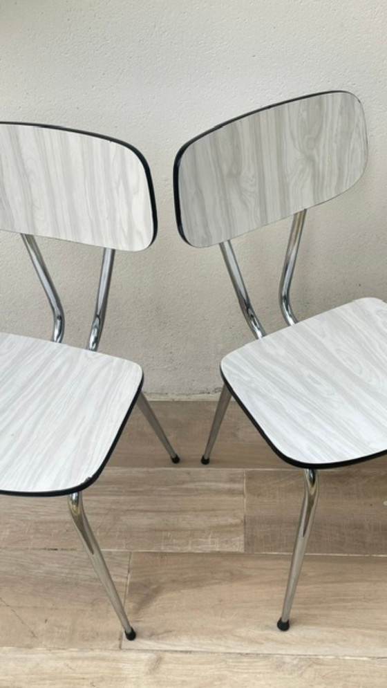 Coppia di sedie vintage in formica – Sedie da pranzo, Metal (photo 21 of 29)