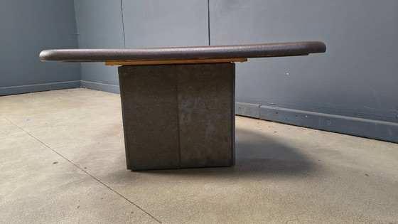 Image 1 of Vintage triangular brutalist coffee table, 1970s