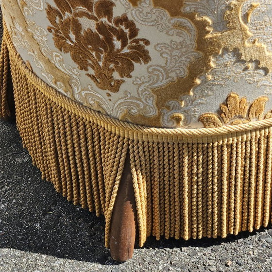 Image 1 of Set of 2 French Vintage Crapaud Seater-golden beige Cocktail Chairs-Lounge Seats-Boudoir Seater-50s