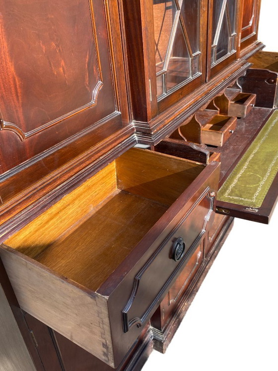 Image 1 of Bibliothèque anglaise secrétaire acajou style victorien