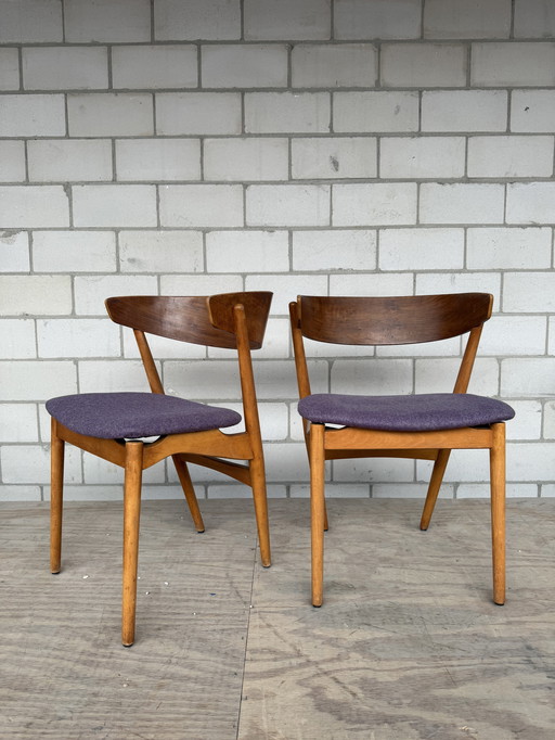 2x Vintage Sibast Model No. 7 Chairs by Helge Sibast