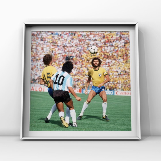 Image 1 of 1x Socrate et Maradona, années 80, Coupe du monde 1982, beaux-arts