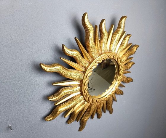 Image 1 of Vintage sunburst spiegel, jaren 1960