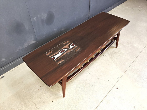 Image 1 of Organischer Couchtisch von Louis Van Teeffelen für WEBE - Die Niederlande - 1950er Jahre