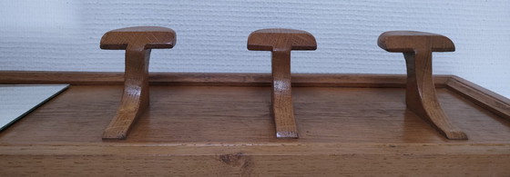 Image 1 of Appendiabiti da parete a specchio in rovere