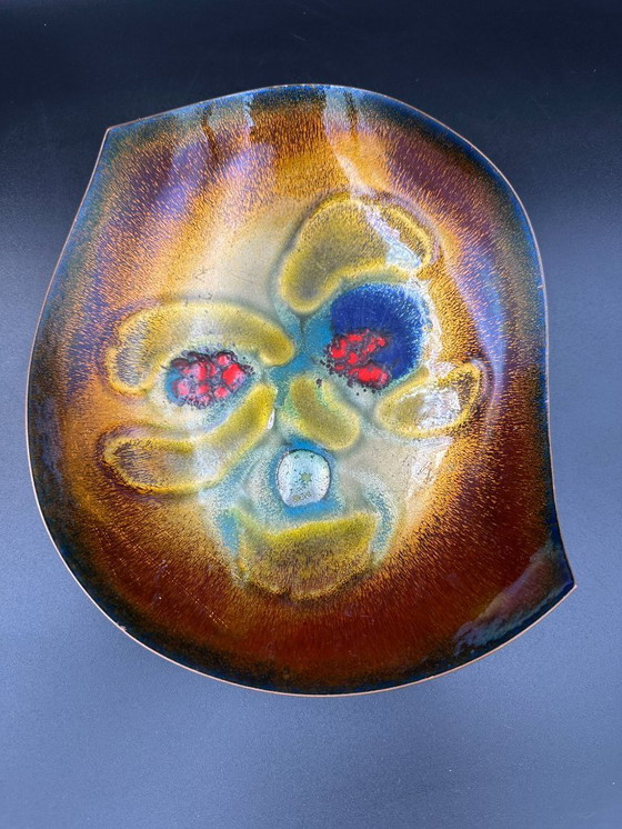 Image 1 of Smalto Laurana Italia su piatto in rame