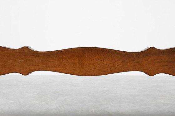 Image 1 of Französischer Eichenbodentisch des 20. Jahrhunderts mit geschwungenen Beinen und Bohlenplatte