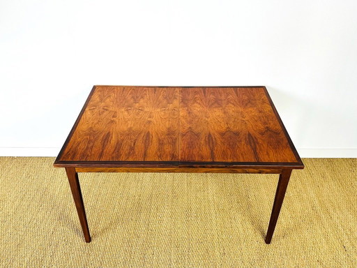 Table à manger scandinave en palissandre avec rallonges, 1960