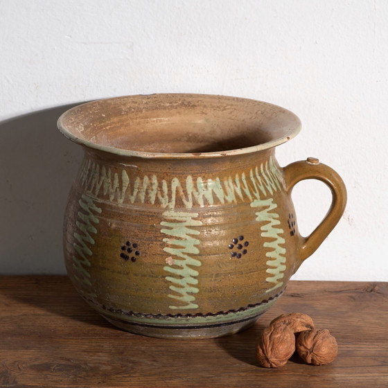 Vaso in ceramica smaltata popolare antica – Europa Centrale, circa 1930 – Vasi per piante, Rustic (photo 8 of 40)