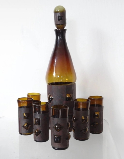 vintage Mid Century Felipe Derflingher glaswerk brutaliste stijl Mexique