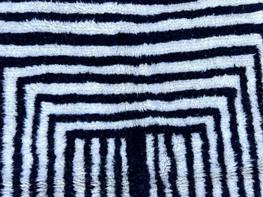 Tapis marocain écru à motifs géométriques 200cmx100cm 