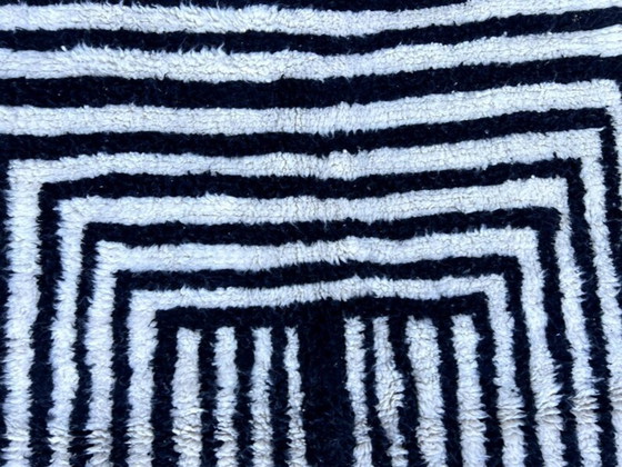 Image 1 of Tapis marocain écru à motifs géométriques 200cmx100cm 