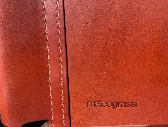 Image 1 of 11 unieke Matteo Grassi MG5 cantilever stoelen chroom/leer - met ingestempeld design logo. Topprijs voor snelle beslissers!